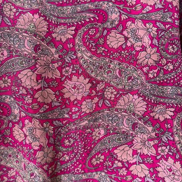 Karma Highway Pink Paisley Floral Boho Bell Sleeve Silky Blouse M - Picture 3 of 5